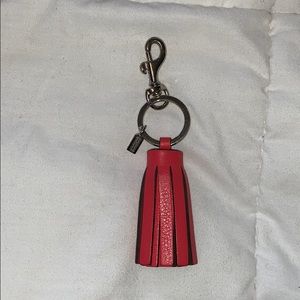 Coach Leather Tassel Keychain